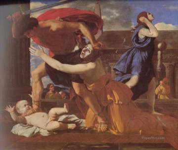 isaac abrahamsz massa Painting - The Massacre of the Innocents classical painter Nicolas Poussin